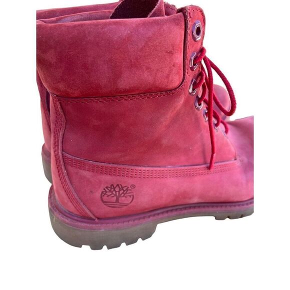 Timberland Men's Size 9M Premium 6" WP Red Nubuck Leather Work Hiking Boots - Picture 9 of 15